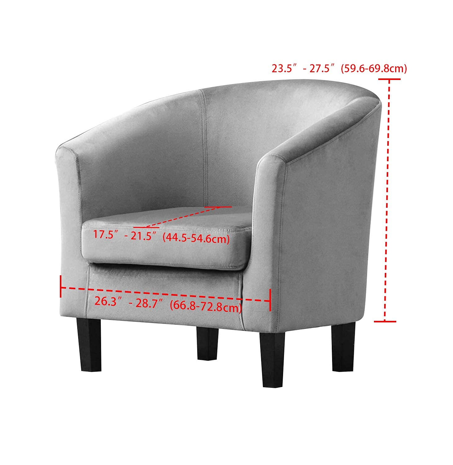 TIANSHU Jacquard Stretch Tub Chair Cover - Non-Slip Armchair Slipcover for Dining, Living Room & Office - Gray Barrel Chair Cover | Perfect for Home Decor, Guest Reception & Furniture Protection