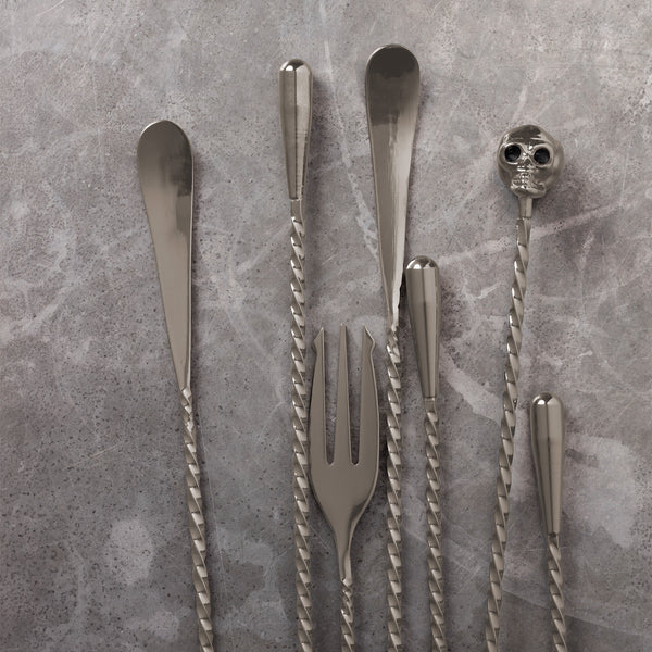 Premium Cocktail Stirrer - Cocktail Kingdom De Soto Double Teardrop Stainless Steel Bar Spoon 33.5cm (13.2