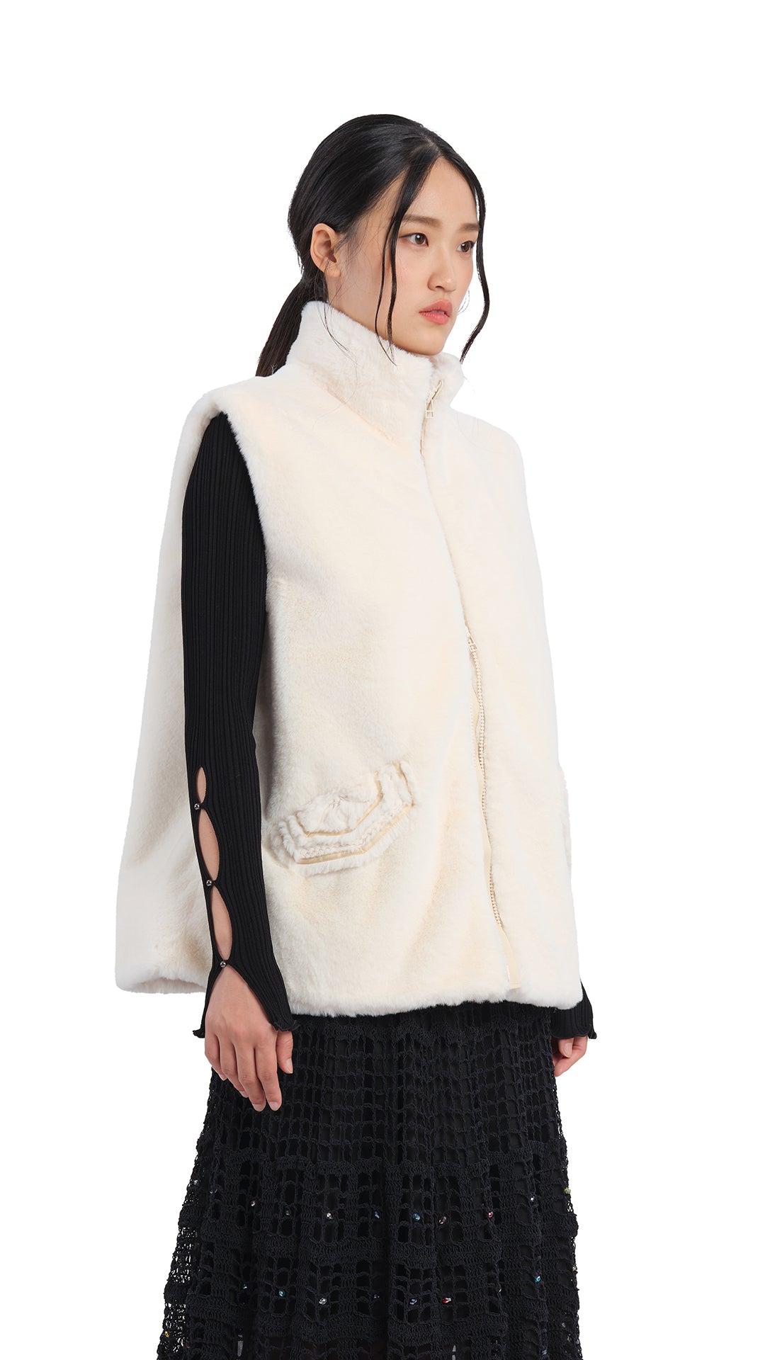 Women's Faux Fur Vest Winter Warm Cozy Jacket - Fashionable Outerwear for Casual Outings & Holiday Parties