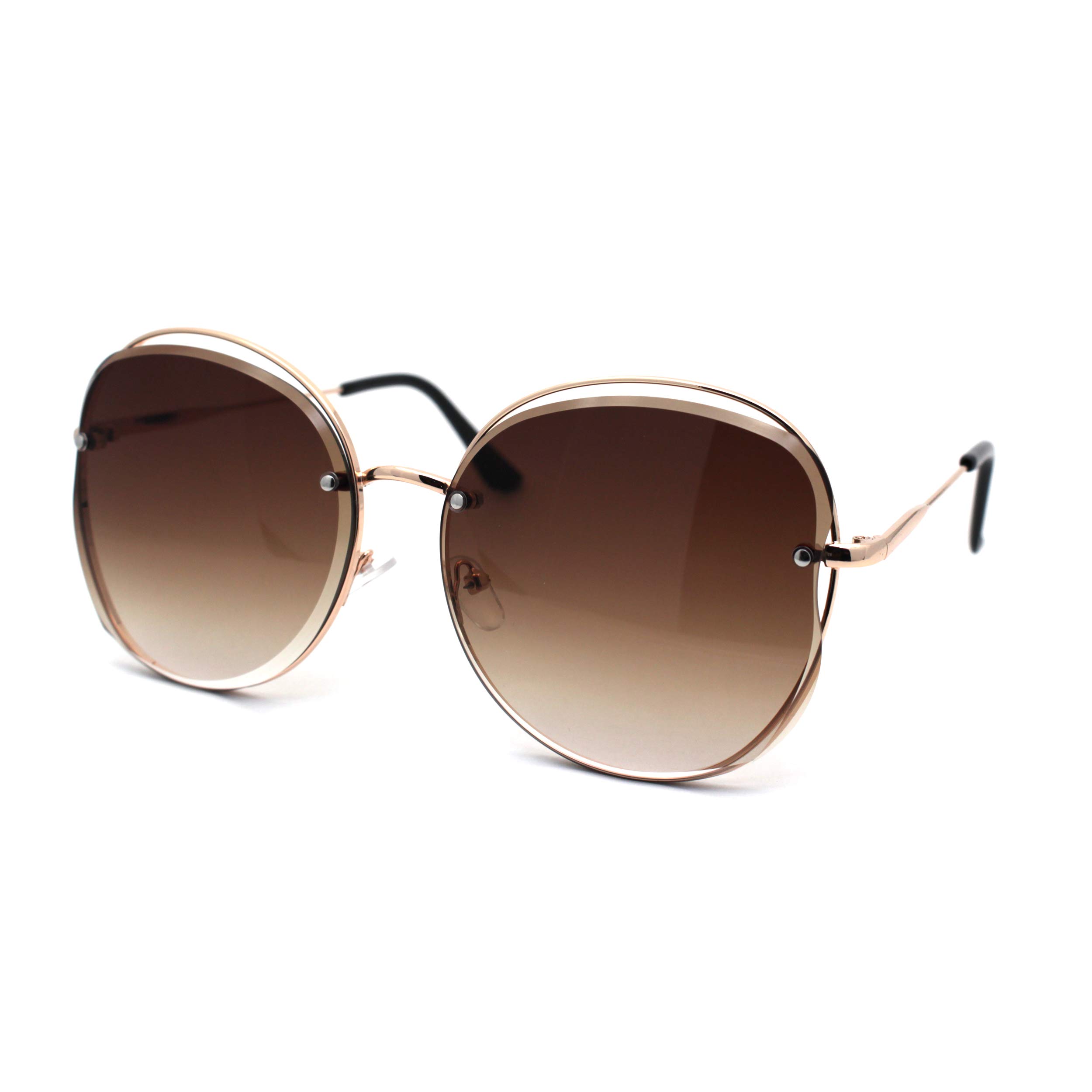 Women's Fashion Butterfly Sunglasses with Exposed Lens - Trendy Diva Style for Summer Outfits & Beach Vacations