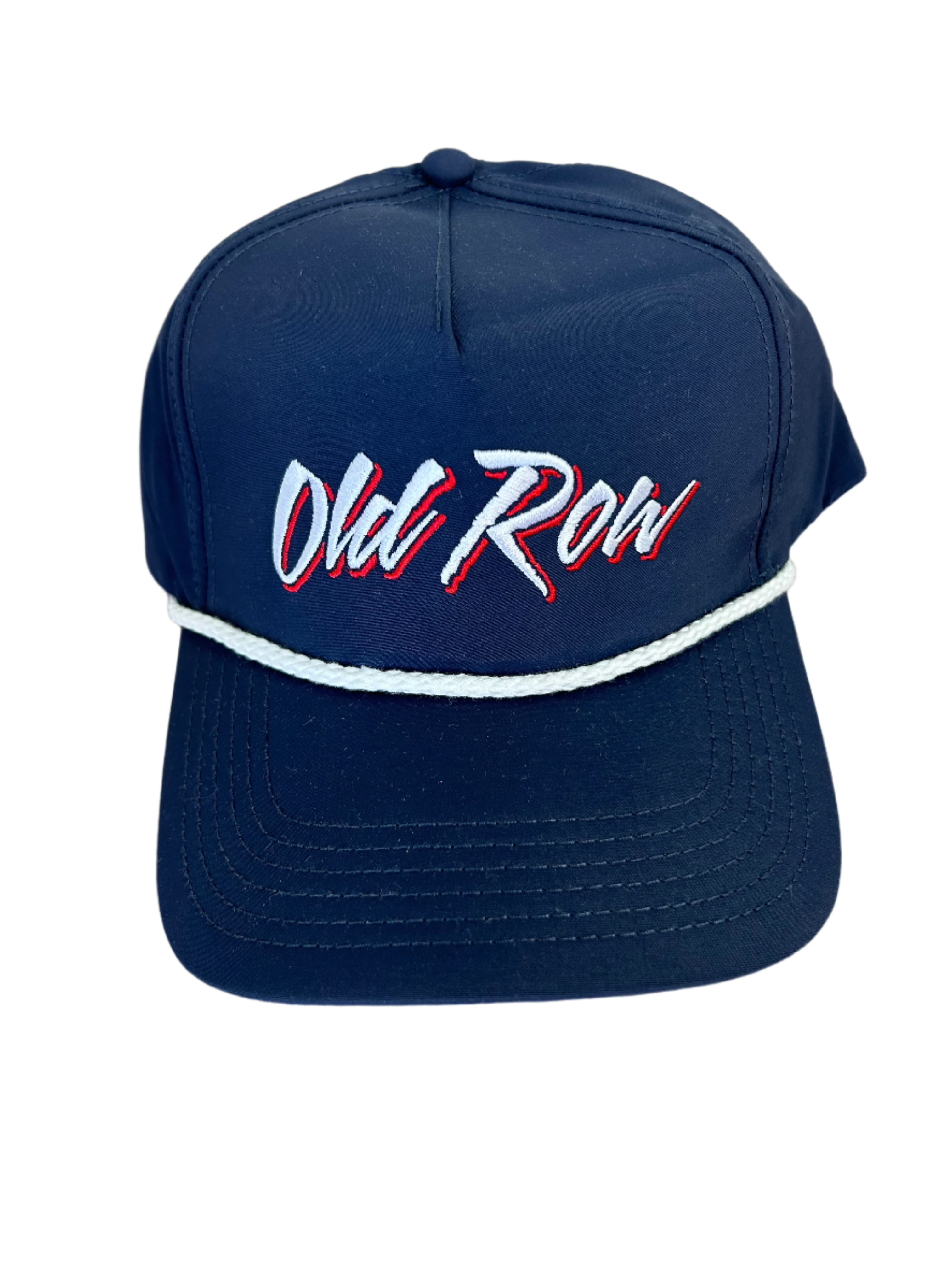 Old Row Script Nylon Rope Hat - Stylish Adjustable Baseball Cap for Men & Women - Perfect for Outdoor Activities, Sports, and Casual Wear