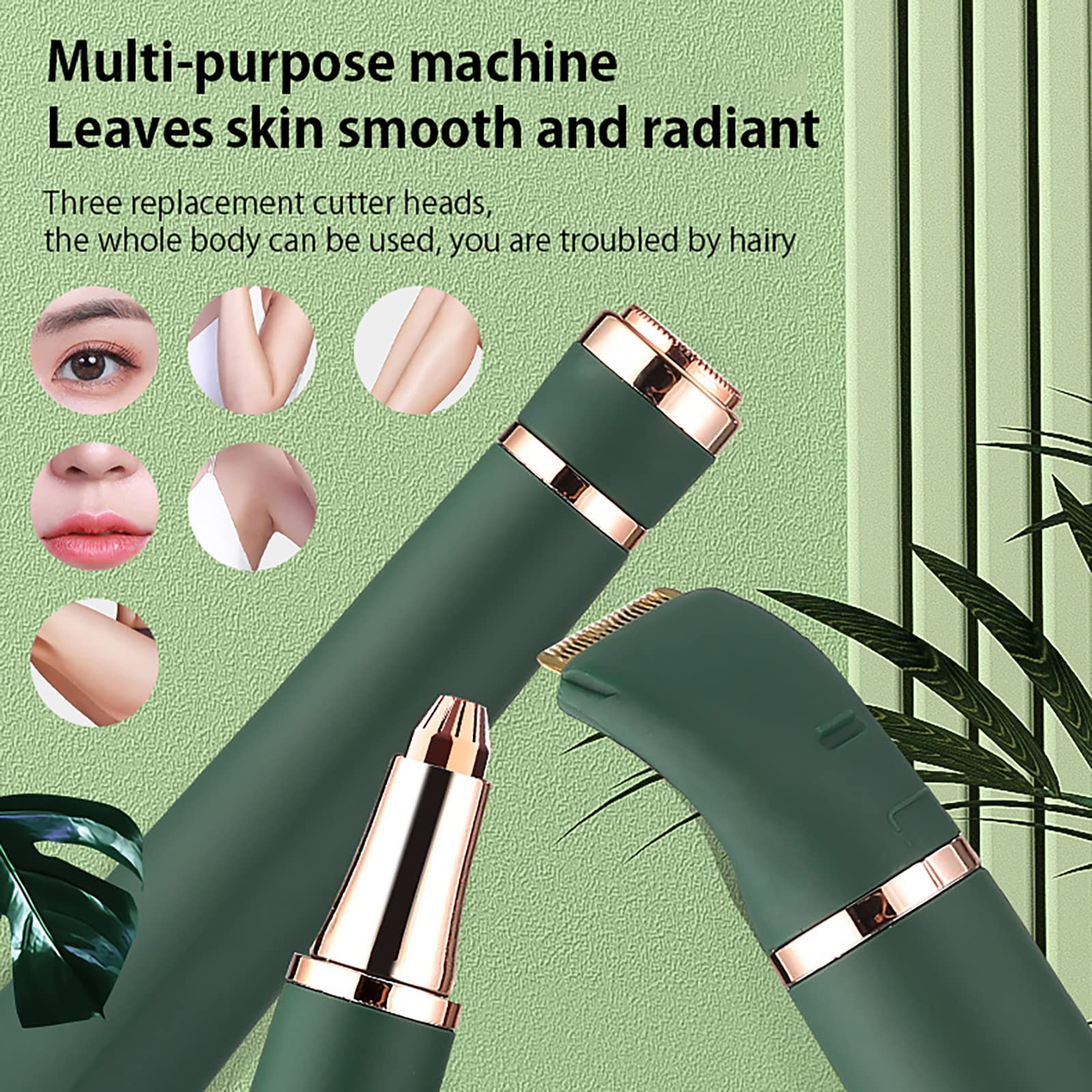 Electric Bikini Trimmer for Women - 3-in-1 Rechargeable Cordless Lady Shaver | Painless Hair Removal for Face, Underarms, Legs & Bikini Area | Perfect for Travel, Gym & Beach Prep | Gold Edition