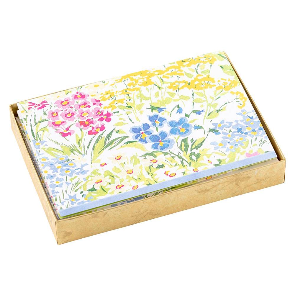 Caspari Meadow Flowers Assorted Boxed Note Cards - Set of 32 Cards & Envelopes | Perfect for Thank You Notes, Greetings, and Special Occasions