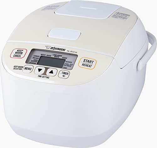 Zojirushi NL-DCC10CP 5.5-Cup Micom Rice Cooker & Warmer with Fuzzy Logic Technology - Pearl Beige | Perfect for Home Kitchens, Dorms & Small Families | Cooks White Rice, Brown Rice & Sushi Rice