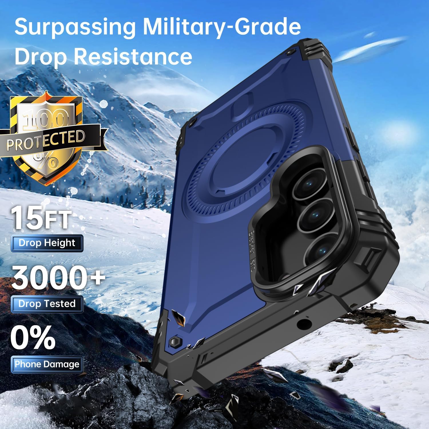 Samsung Galaxy S25 Plus Rugged Military Grade Shockproof Case - Heavy Duty Protection for Outdoor, Work & Extreme Sports (Black)