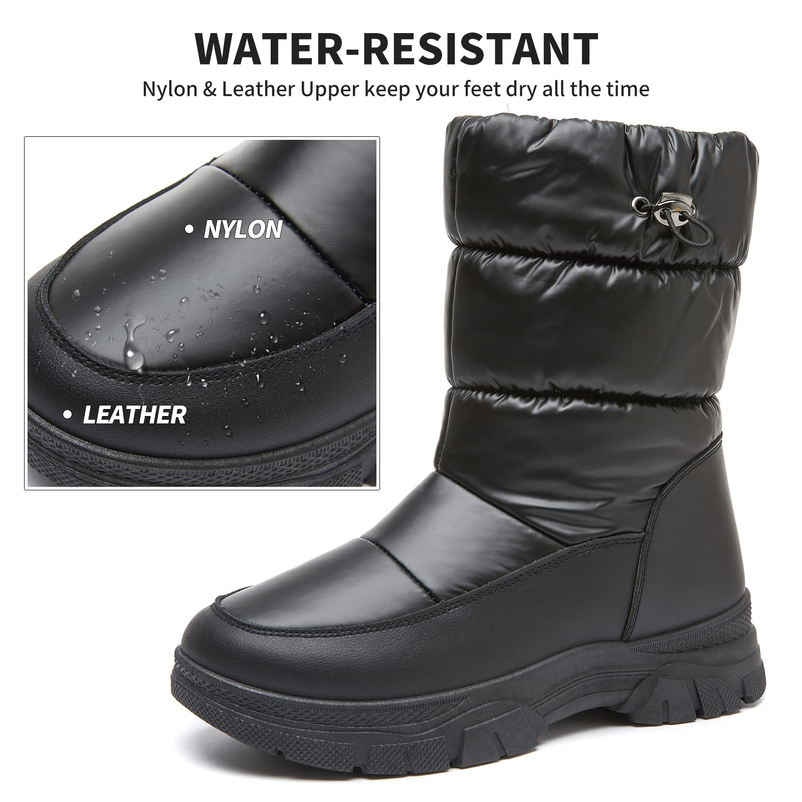 FRACORA Women's Winter Snow Boots - Fur Lined Mid Calf Warm Slip On Boots for Women | Waterproof & Comfortable for Snowy Weather, Outdoor Activities & Casual Wear