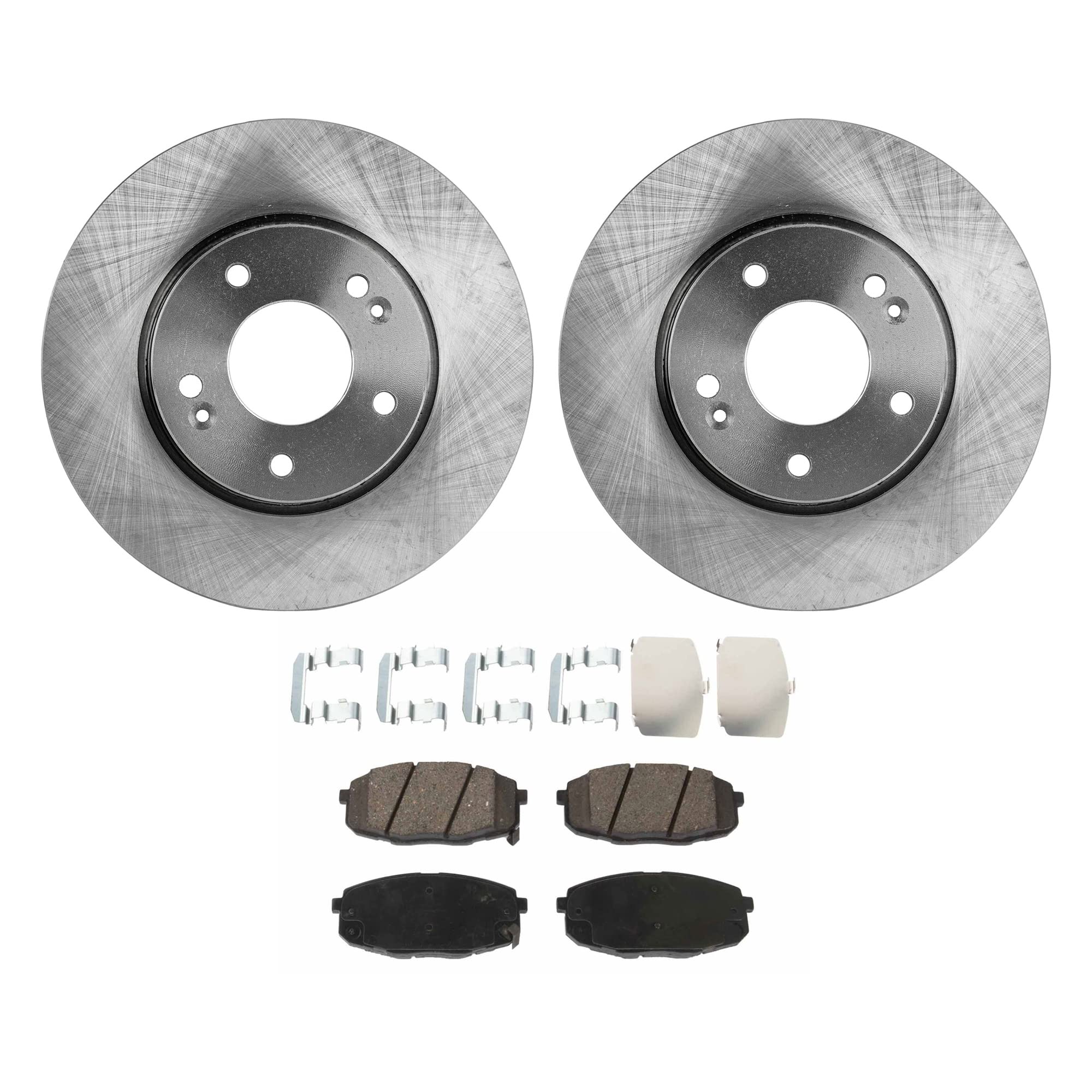 High-Performance Front Brake Disc and Pad Kit - 2-Wheel Set for 2009-2011 Hyundai Elantra | Ceramic Brake Pads | 5-Lug Cast Iron Rotors | Smooth Stopping Power for City Driving & Highway Commutes