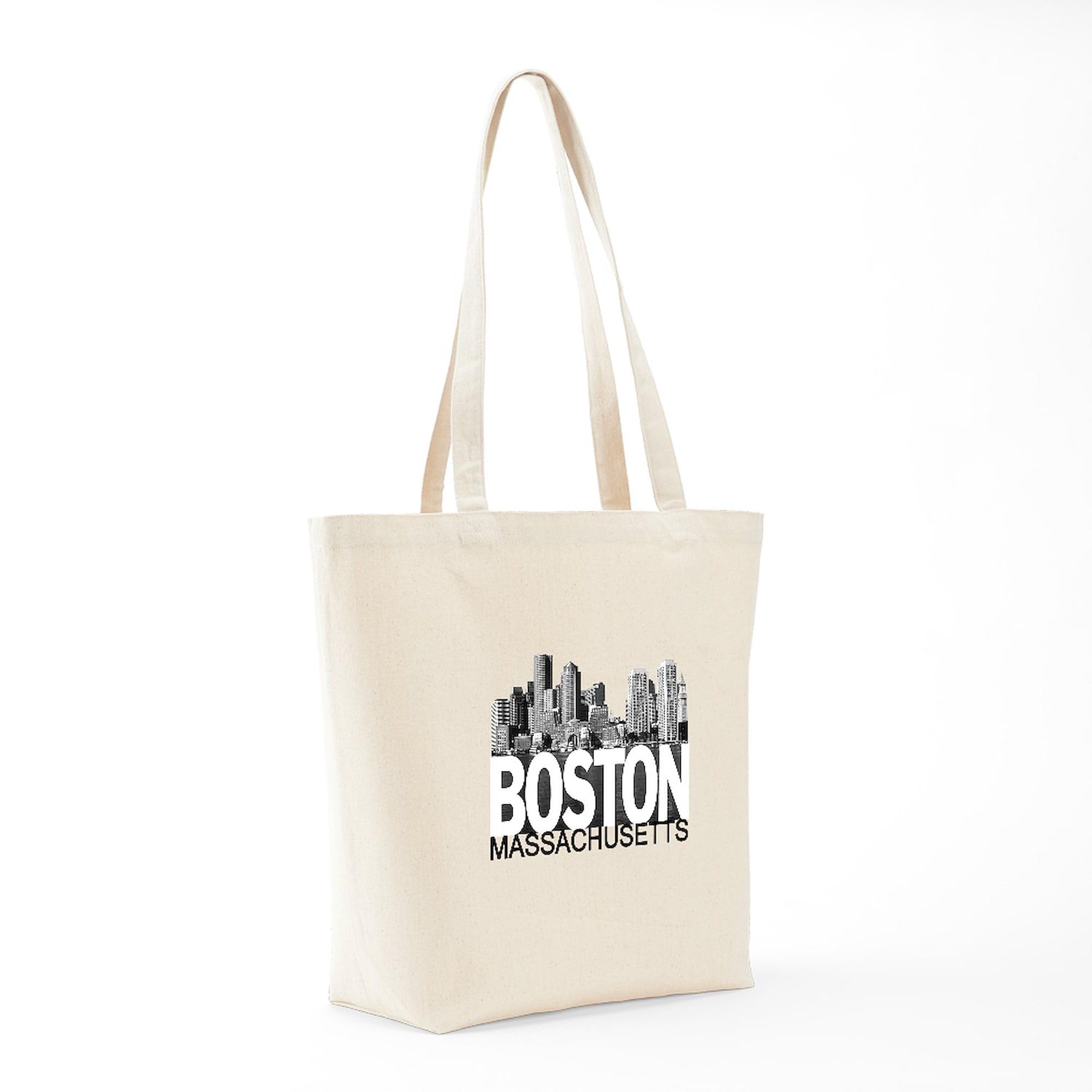 Boston Skyline Tote Bag - Natural Canvas Reusable Shopping Bag for Groceries, Beach & Travel | Eco-Friendly Boston Gift Idea