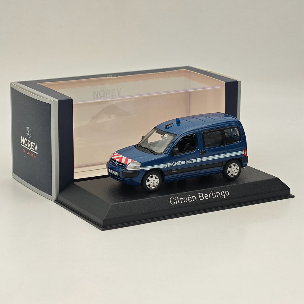 1/43 Scale Norev CITROEN BERLINGO 2007 Gendarmerie Police Diecast Model Car - Blue Collectible Vehicle for Display & Gift (French Police Car Collection)