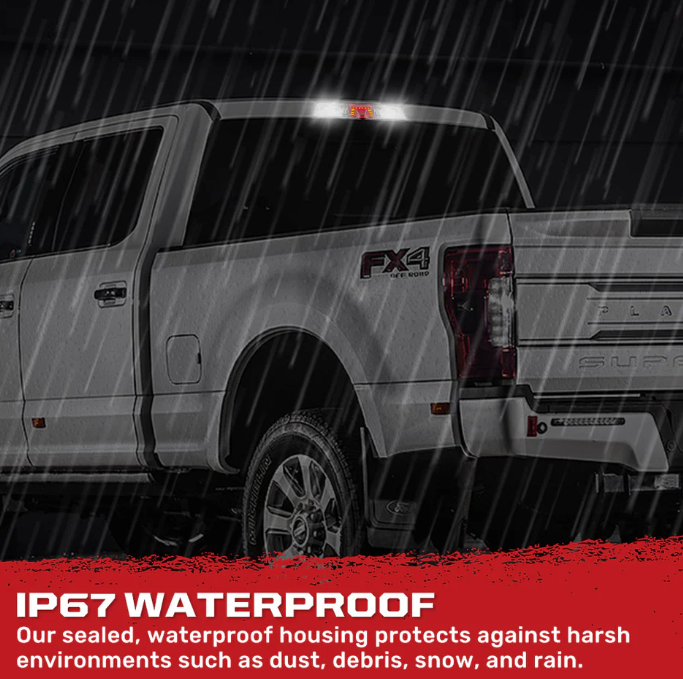 Ford F150 15-24 3rd Brake Light with Cargo Bed Camera Compatibility - High-Intensity CREE XML LEDs in Clear Lens - Perfect for Truck Upgrades & Nighttime Safety Driving