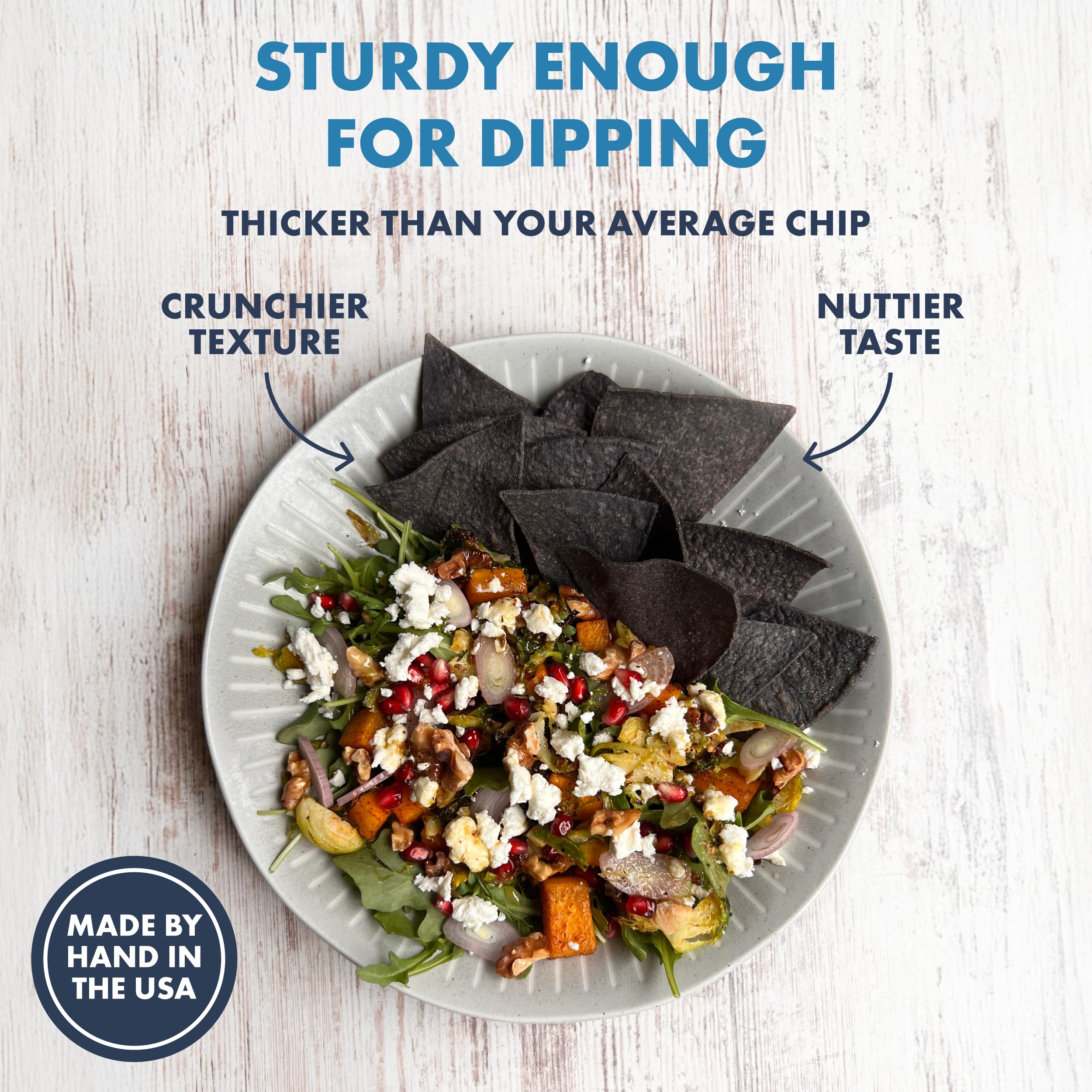 Organic Blue Corn Tortilla Chips with Grass-Fed Tallow & Sea Salt - Non-GMO, Seed-Oil Free Snack - 2 Pack (5oz Each) - Perfect for Keto, Paleo Diets & Healthy Party Snacking