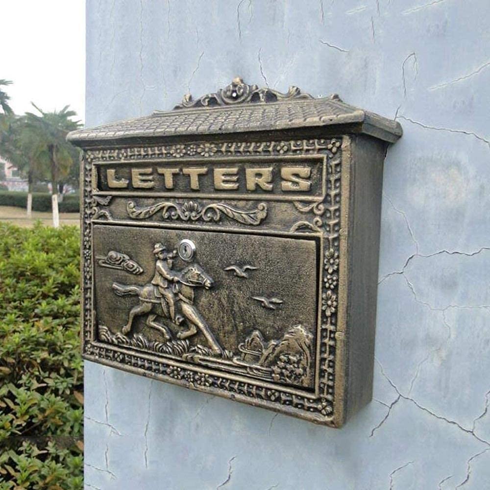 THj Letter Box - Decorative Wall-Mounted Mailbox for Villa, Garden & Home | Security Mailbox, Suggestion Box & Employee Complaint Box | Perfect for Outdoor Decor, Office Use & Secure Mail Delivery
