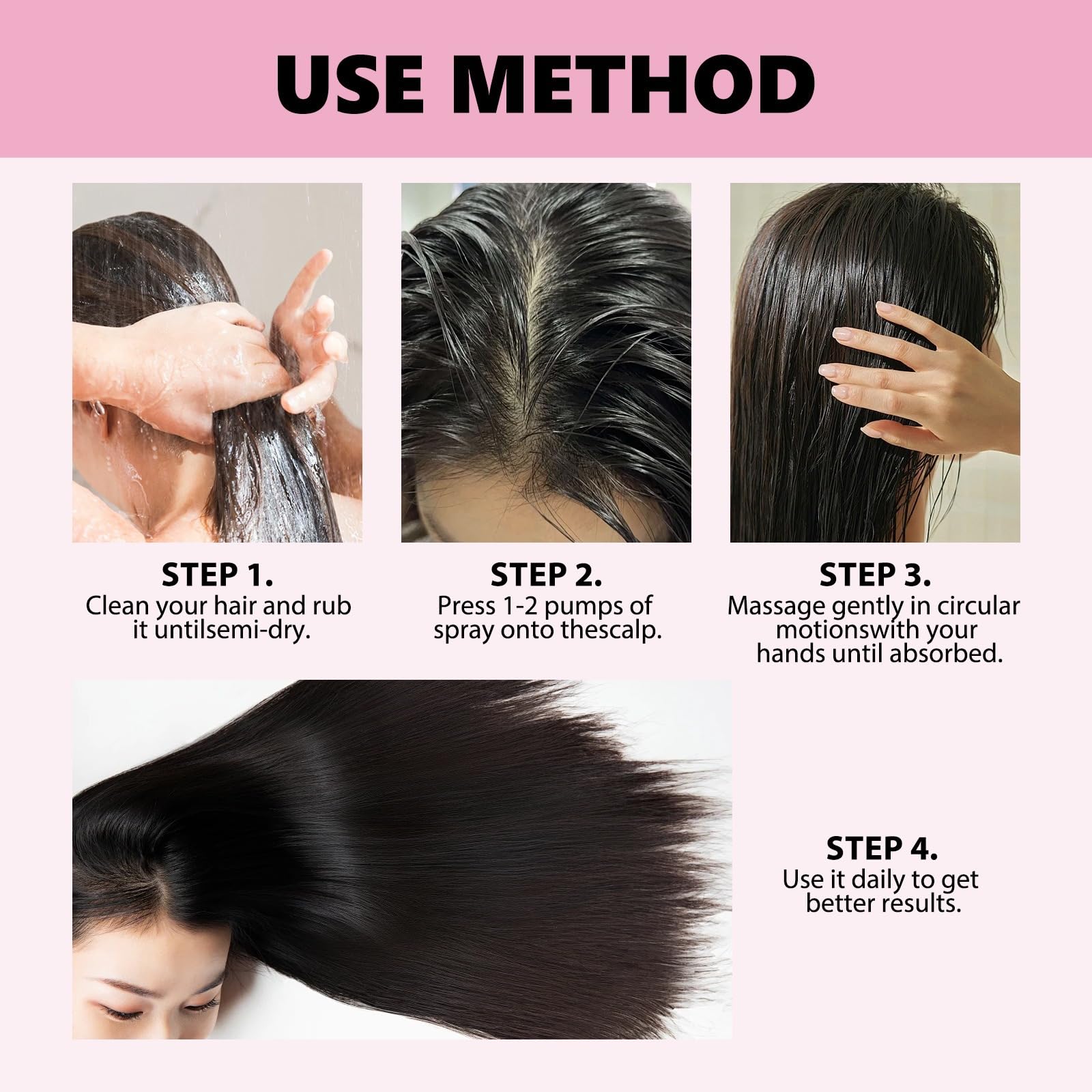Hair Growth Spray - H-Regrow 2.0 Rice Water Treatment for Thicker & Longer Hair | Natural Hair Booster with Biotin & Keratin | Perfect for Daily Use at Home, Salon & Travel (1 Bottle)
