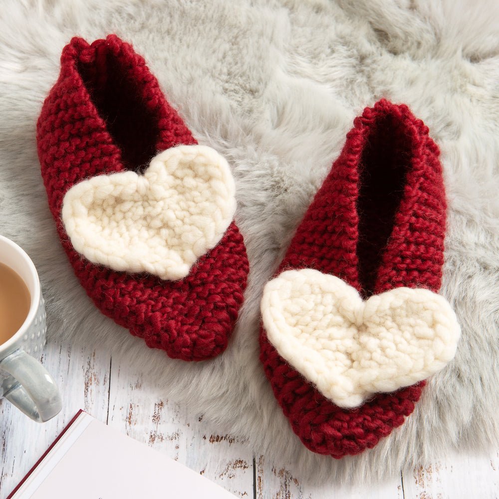 Heart Slipper Knitting Kit - DIY Cozy Crochet Slippers for Adults, Perfect for Winter Home & Gift Giving - Great for Relaxation and Handmade Crafts