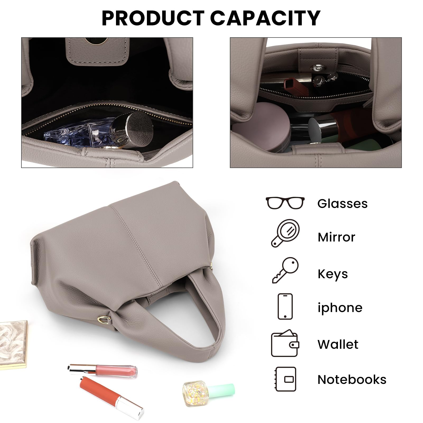 Stylish Dumpling Tote Bag for Women - Faux Leather Crossbody Purse, Fashionable Handbag & Satchel Clutch - Perfect for Work, Travel & Evening Outings