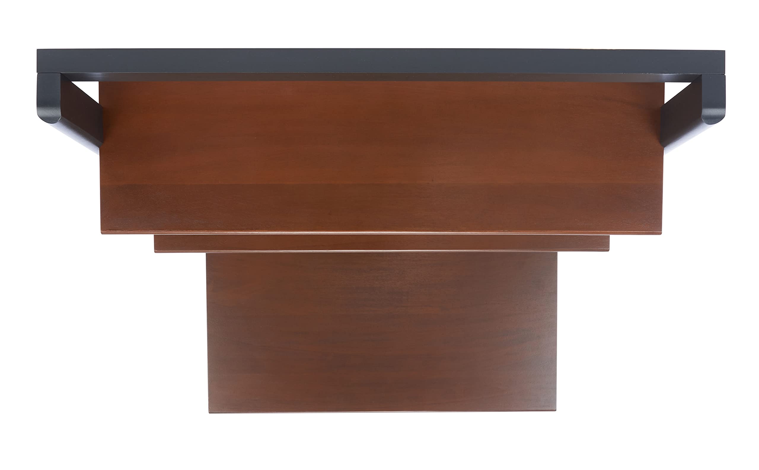 SAFAVIEH Pamella Honey Brown & Charcoal 2-Shelf Leaning Desk - Modern Home Office Furniture for Small Spaces, Bedroom, or Living Room Workspace