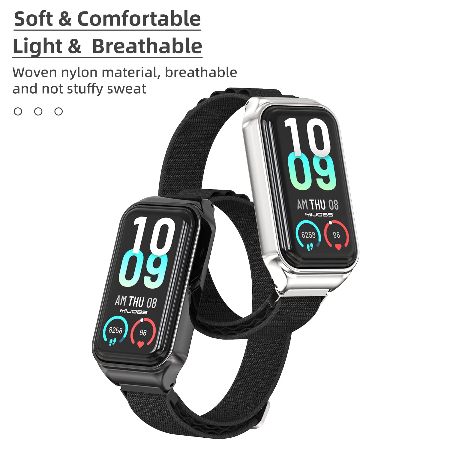 MIJOBS Nylon Replacement Watch Band for Amazfit 7 - Durable Smart Bracelet Strap Accessories | Perfect for Fitness, Running & Daily Wear