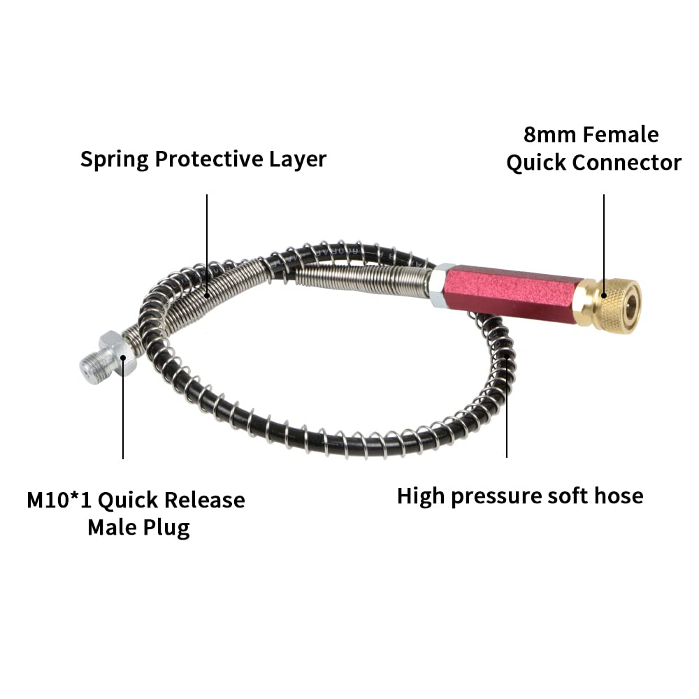 4500psi High Pressure PCP Air Hose - 20 Inch (50cm) with Water-Oil Separator & 8mm Female Quick Connector for Air Compressor - Perfect for PCP Air Rifles, Paintball Guns, and Scuba Tank Filling