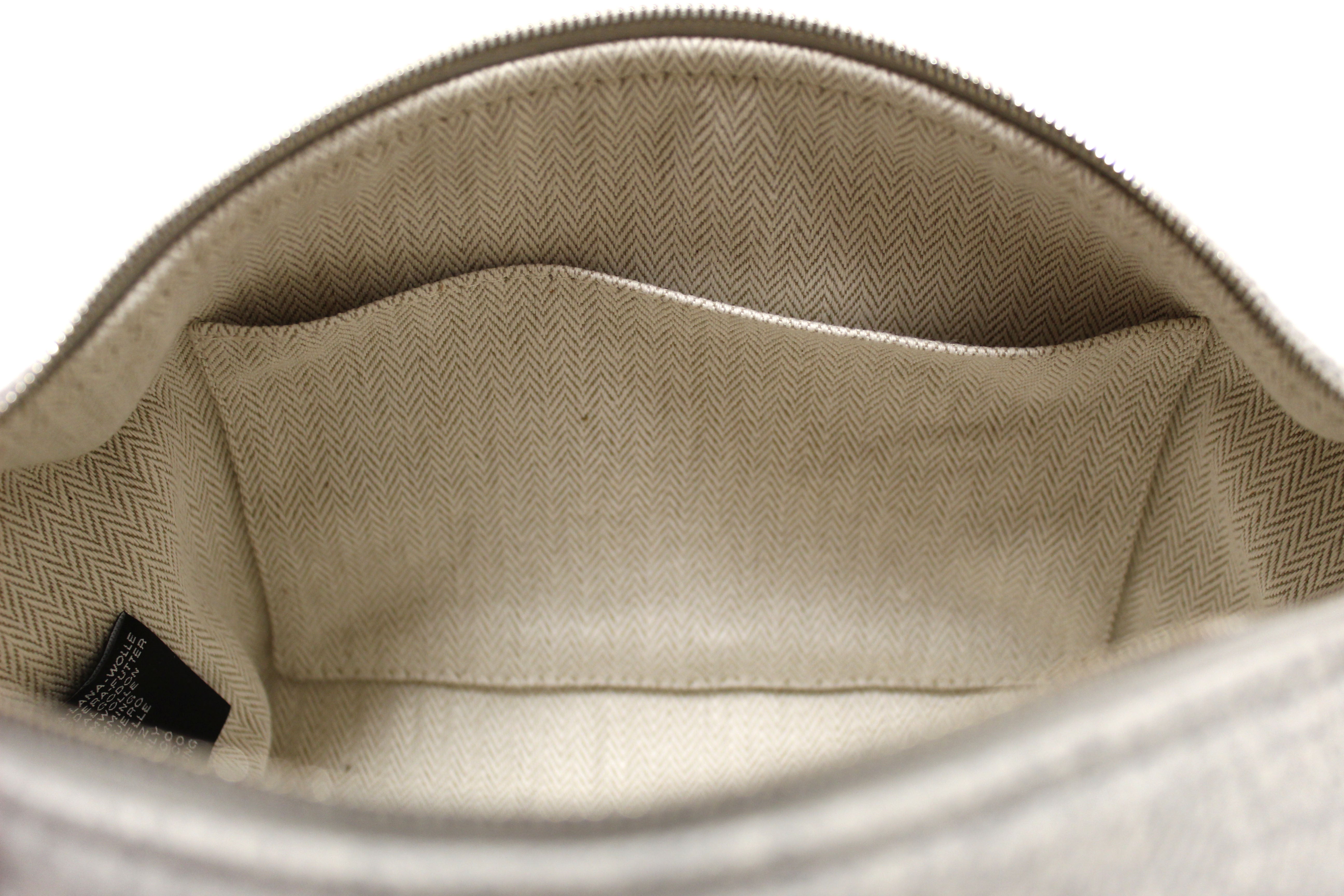 Authentic Hermes Grey Wool Small Bride A Brac Pouch - Genuine Flannel Case for Women | Perfect for Everyday Essentials, Travel & Luxury Accessories Storage