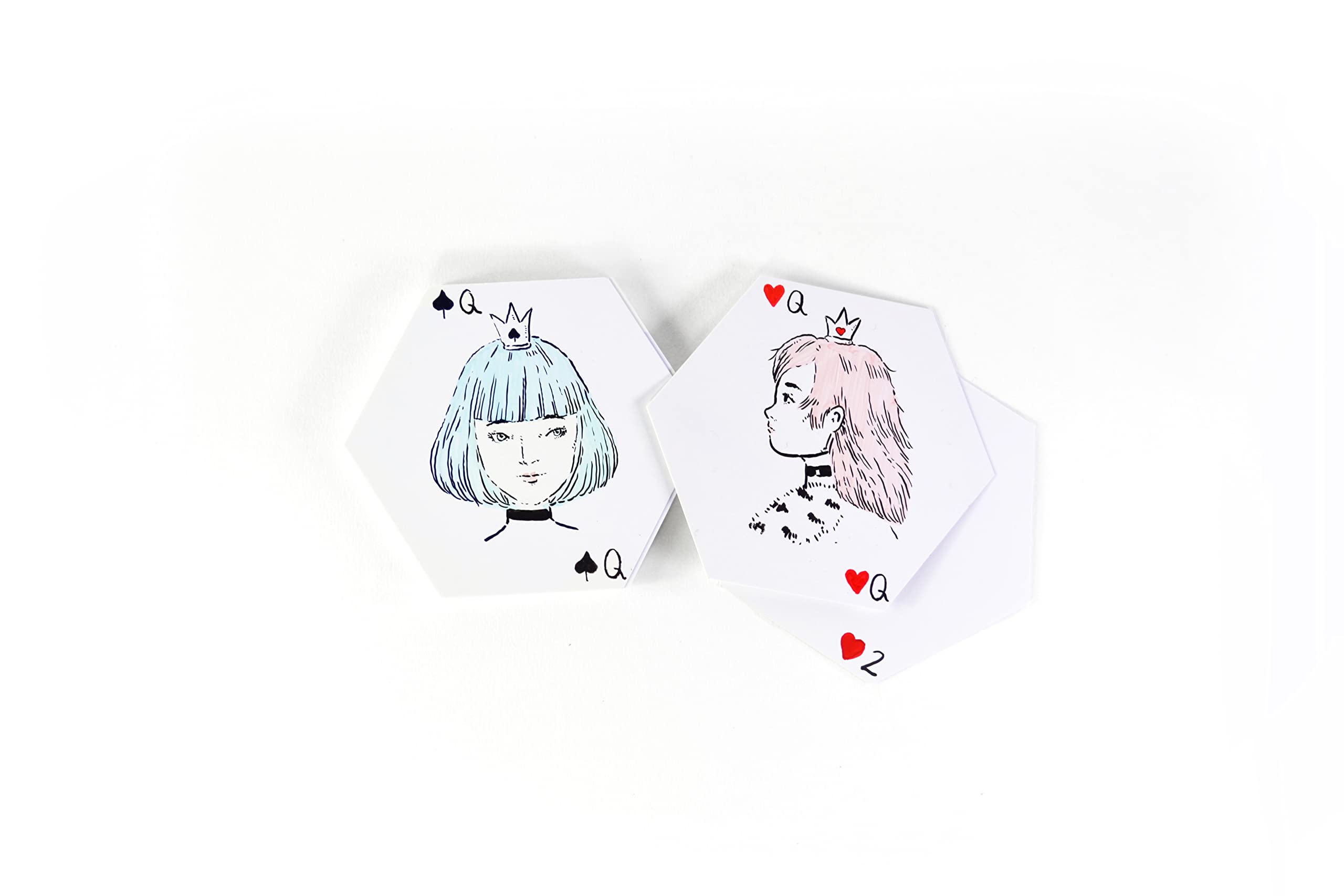 Blank Hexagon Playing Cards - Matte Finish for Custom Games, DIY Projects & Board Game Accessories - Perfect for Game Nights, Parties & Creative Design