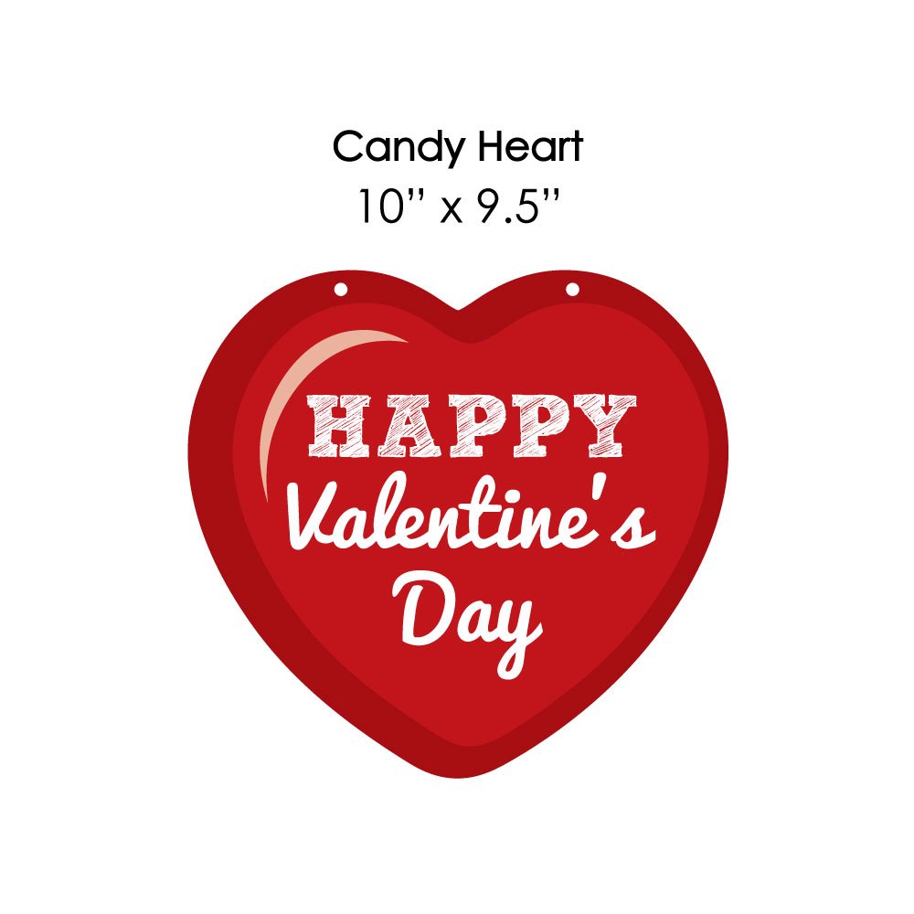 Big Dot of Happiness Hanging Conversation Hearts Decor - Valentine's Day Party Supplies - 10-Piece Outdoor Hanging Decorations for Home, Garden & Events - Perfect for Valentine's, Weddings & Romantic Celebrations