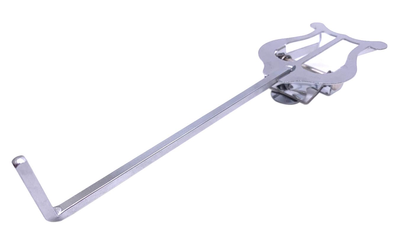 Trumpet Horn Marching Lyre Clamp-On Holder - Metal Plating Music Sheet Clip (Silver) - Perfect for Brass Band Performances & Outdoor Marching Events