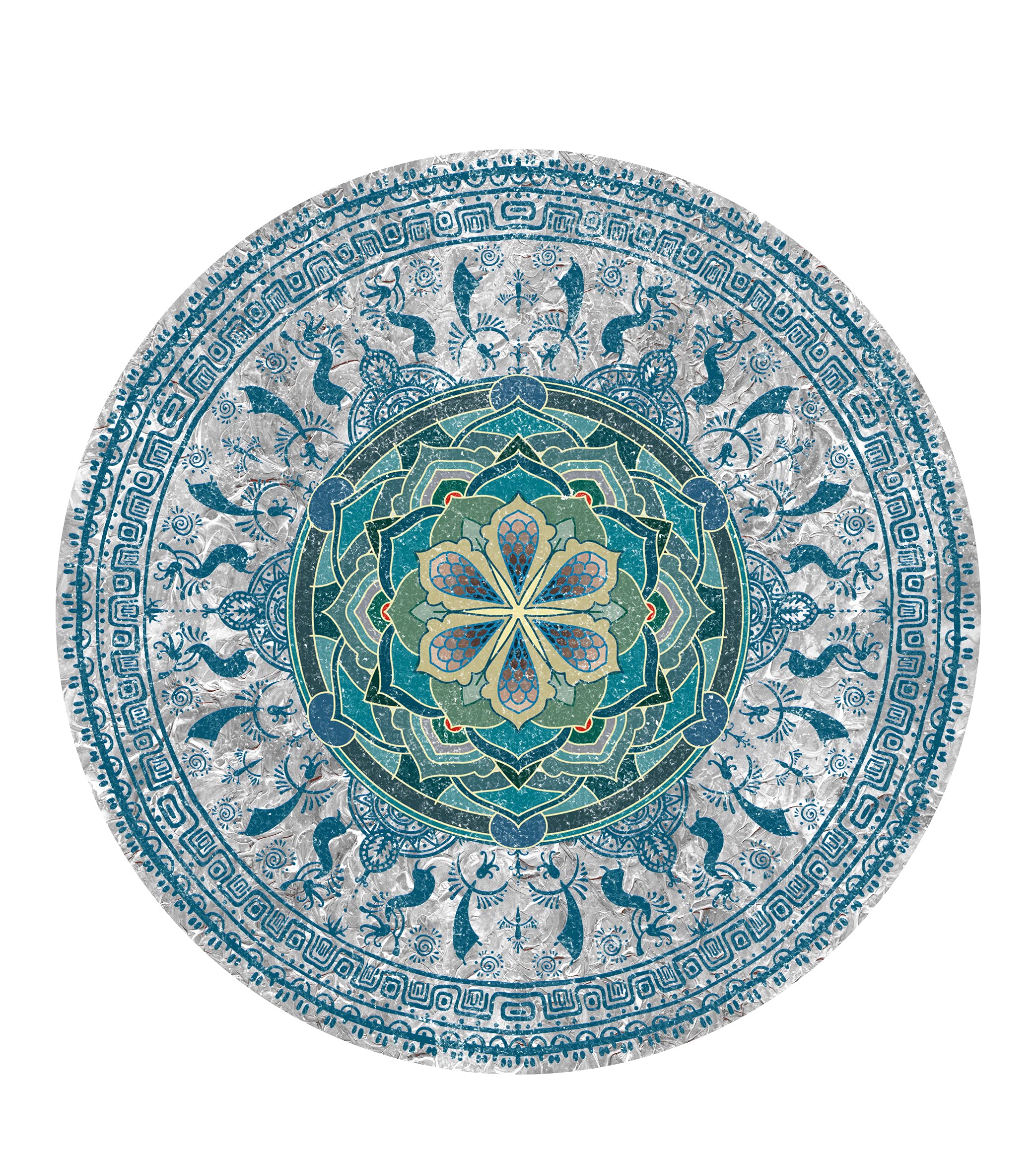 Premium Extra Thick Non-Slip Yoga Mat - 4.6' Round Large Exercise & Meditation Mat - Ultra Comfortable for Home, Studio & Outdoor Yoga Practice