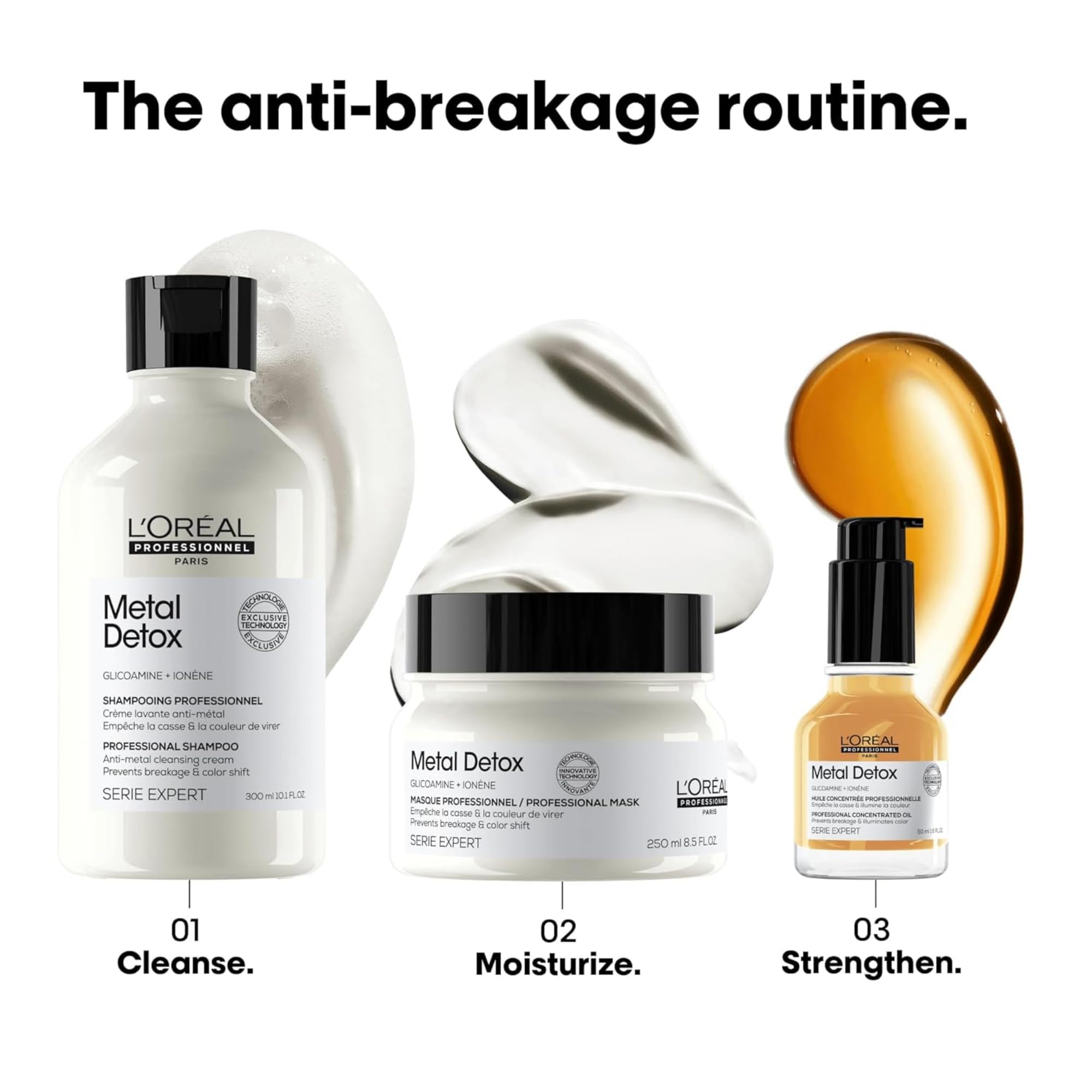 L'Oreal Professionnel Metal Detox Shampoo & Mask Set - Sulfate-Free Hair Care for Color-Treated & Damaged Hair | Prevents Breakage & Extends Color Vibrancy | Perfect for Swimmers, Hard Water Areas & Frequent Styling