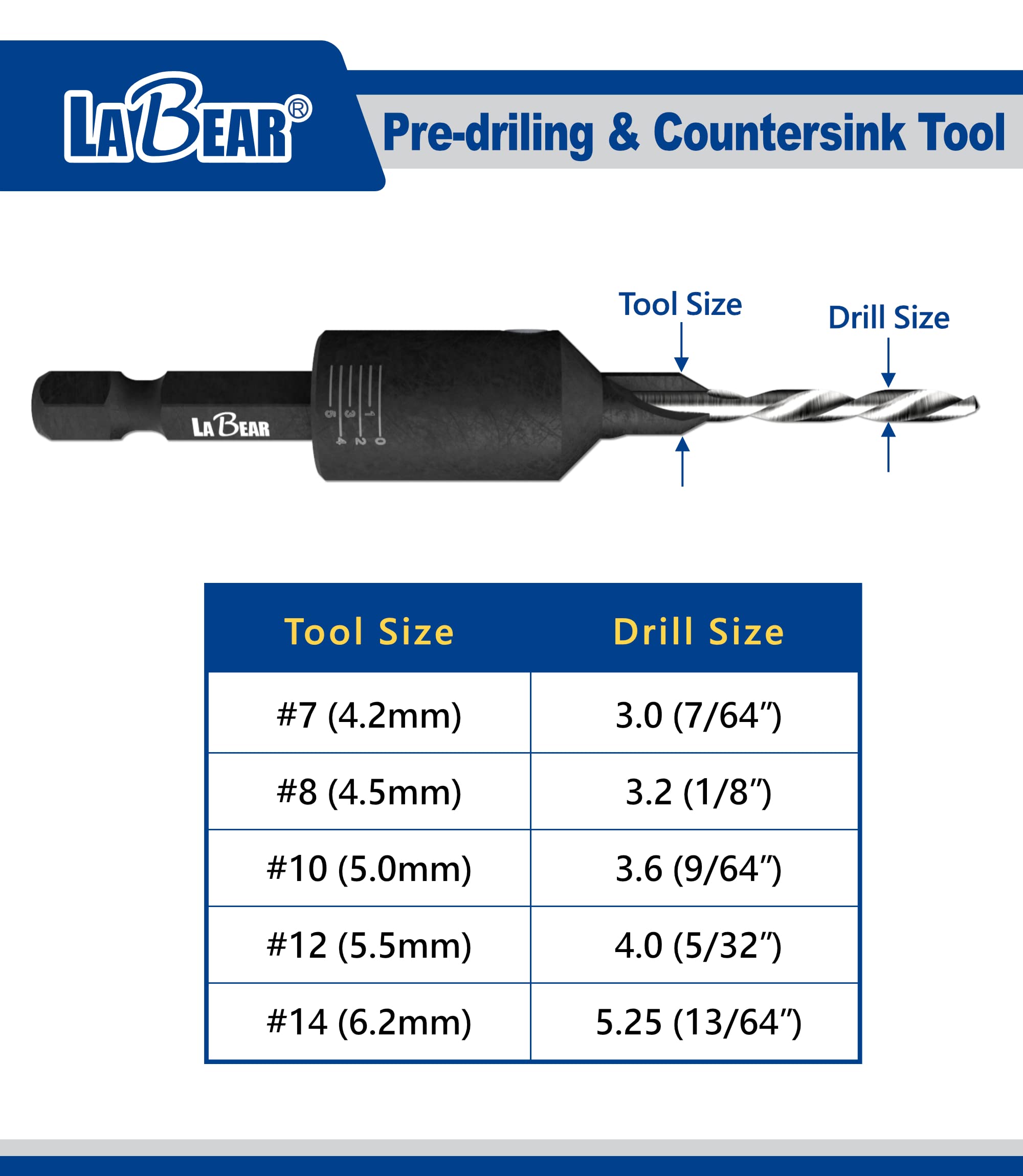 Replaceable HSS Countersink Drill Bits - 1/4