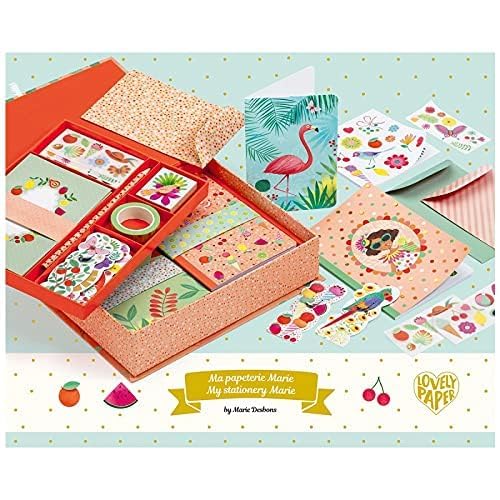 DJECO Marie Stationery Box Set - Premium Wooden Storage Box for Kids, Teens & Adults - Perfect for School, Office & Home Organization - Art Supplies, Pens, Pencils & Craft Accessories Storage