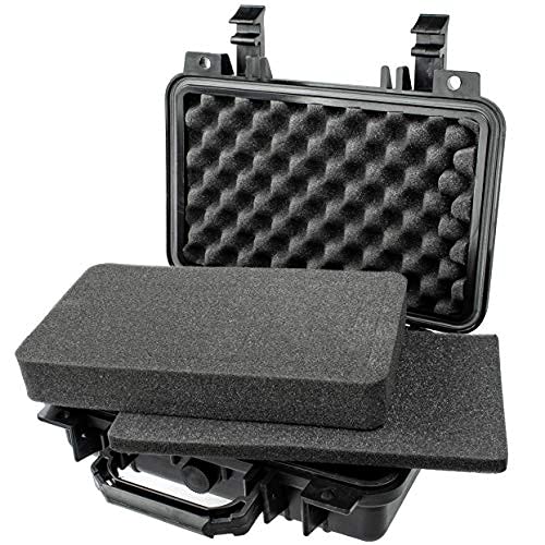 Eylar Hard Gun Case with Custom Logo Plate - Waterproof & Shockproof TSA Approved Rifle Case (11.6x8.3x3.8 Inches) with Protective Foam - Perfect for Firearm Storage, Travel & Outdoor Shooting Range Use