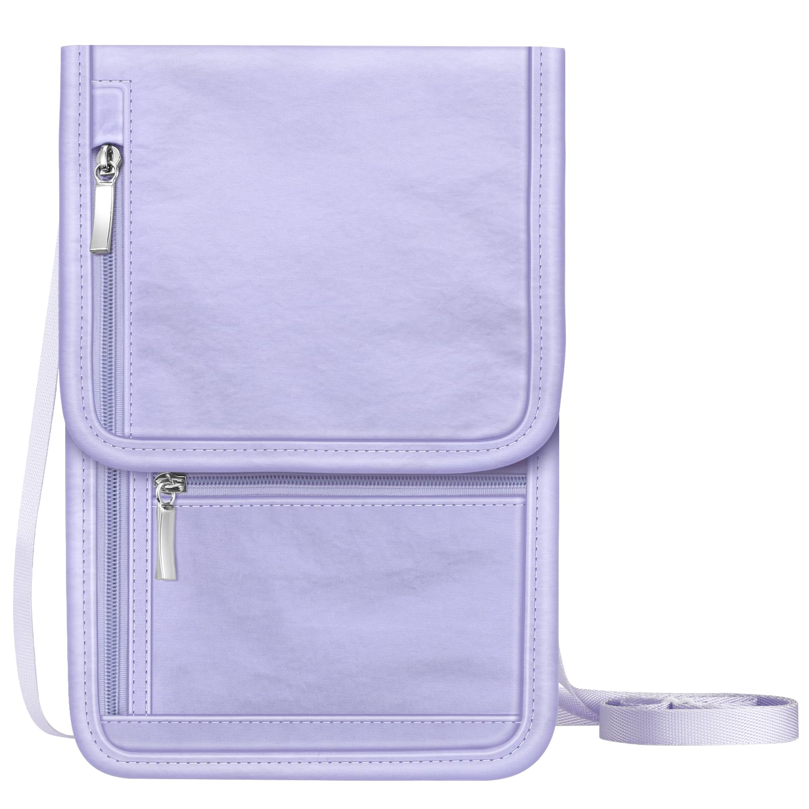 Fintie RFID Blocking Travel Neck Pouch - Adjustable Passport Holder Wallet for Women & Men with 5 Passport Capacity, Multi-Pockets & Skin-Friendly Design (Violet) - Perfect for Air Travel, Cruise Vacations & International Trips