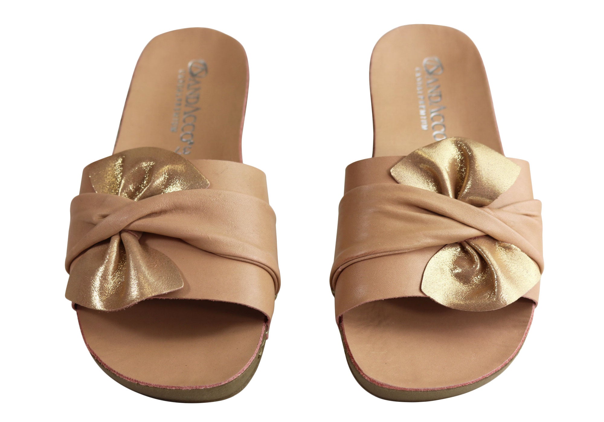 Andacco Women's Comfortable Leather Slide Sandals - Handmade in Brazil - Perfect for Beach, Pool, and Summer Casual Wear