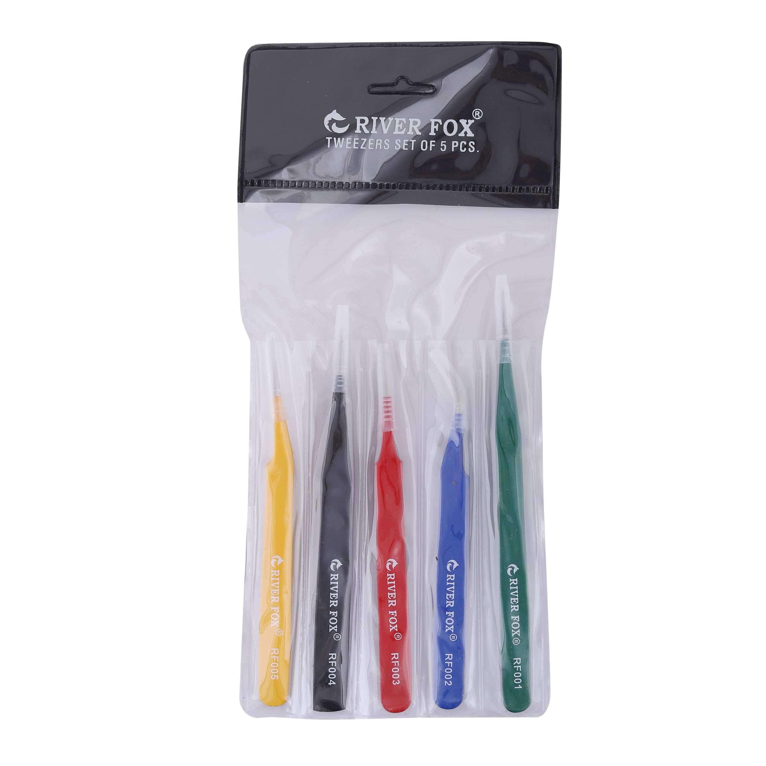 Professional Eyebrow Tweezers Set - High Precision Stainless Steel Tweezers for Facial Hair, Splinter & Ingrown Hair Removal | Electronic Repair Tool | 5-Piece Multi-Color Beauty Kit for Daily Grooming & Makeup