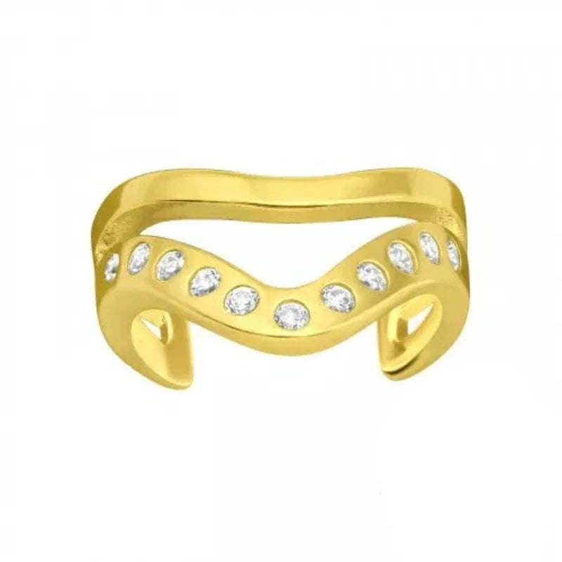 Elegant Gold Ear Cuff with Cubic Zirconia - Minimalist Cartilage Earring for Women - Perfect for Parties, Weddings & Everyday Wear