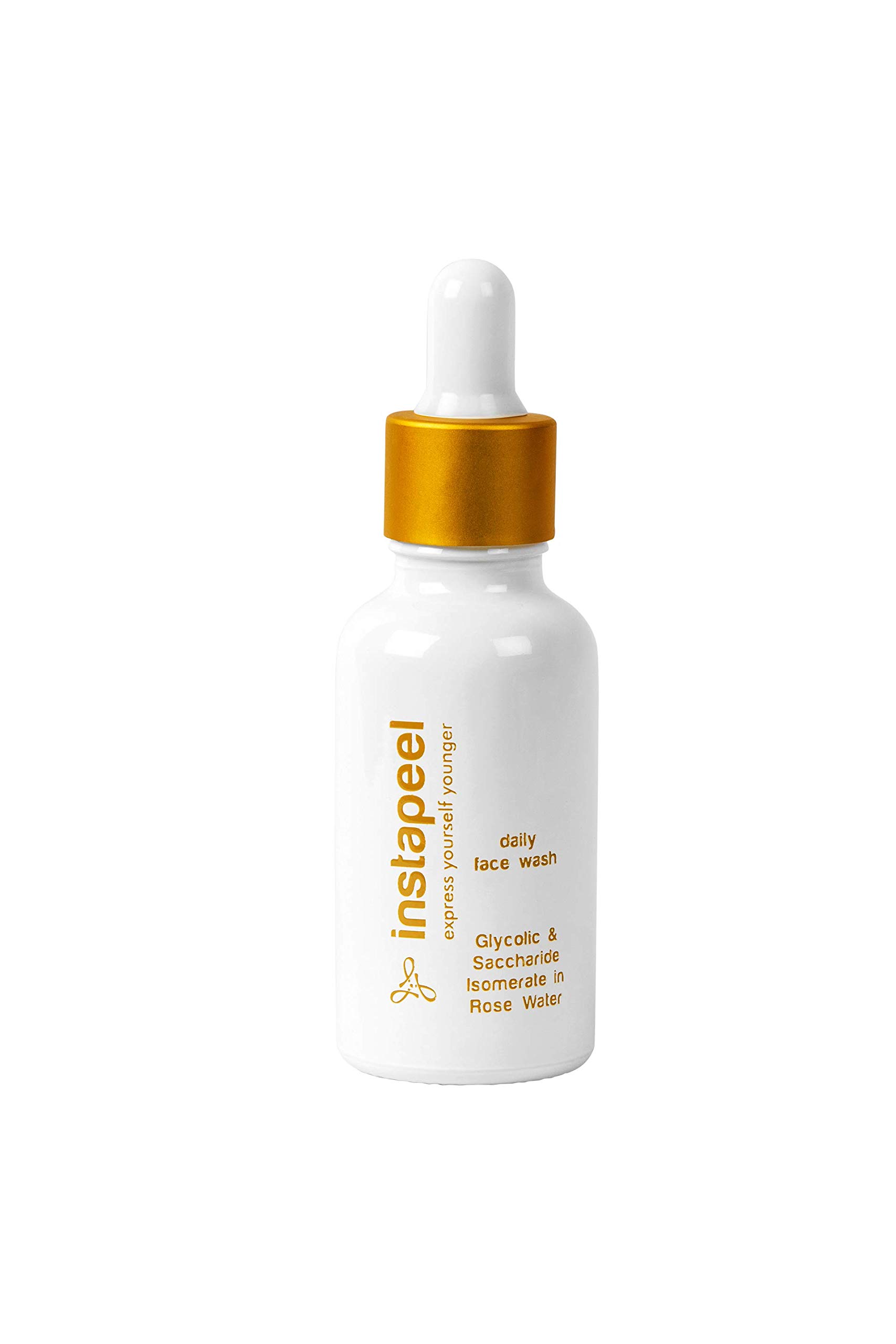 INSTAPEEL Glycolic Acid Face Wash with Organic Rose Water - Gentle Exfoliating & Hydrating Low pH Cleanser for Men & Women (30ml) - Perfect for Daily Skincare Routine & Sensitive Skin Care