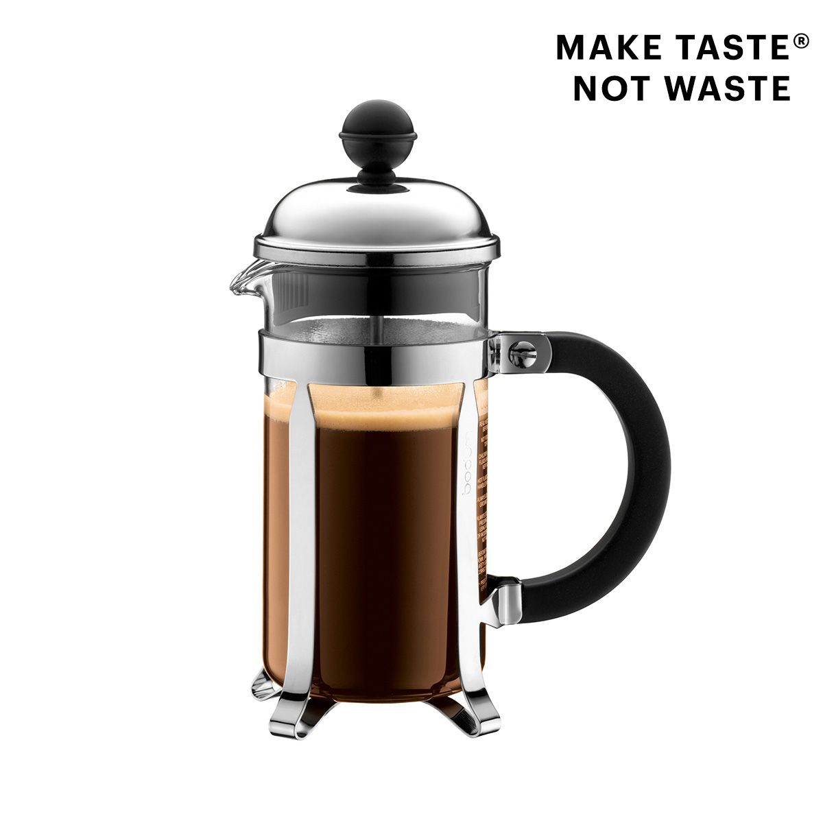 Bodum Chambord 3 Cup French Press Coffee Maker - Stainless Steel Chrome Plated for Rich Flavor | Perfect for Home, Office & Camping Brewing
