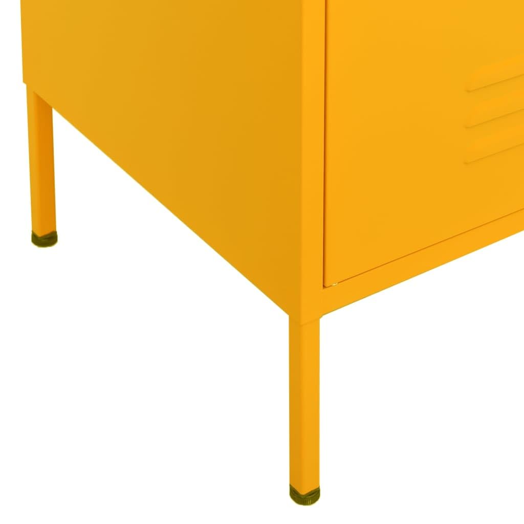 vidaXL Mustard Yellow Steel Storage Cabinet - Freestanding File Cabinet with Drawers for Home Office Organization, Industrial Style Filing Storage | Perfect for Office Supplies, Document Storage & Workspace Organization
