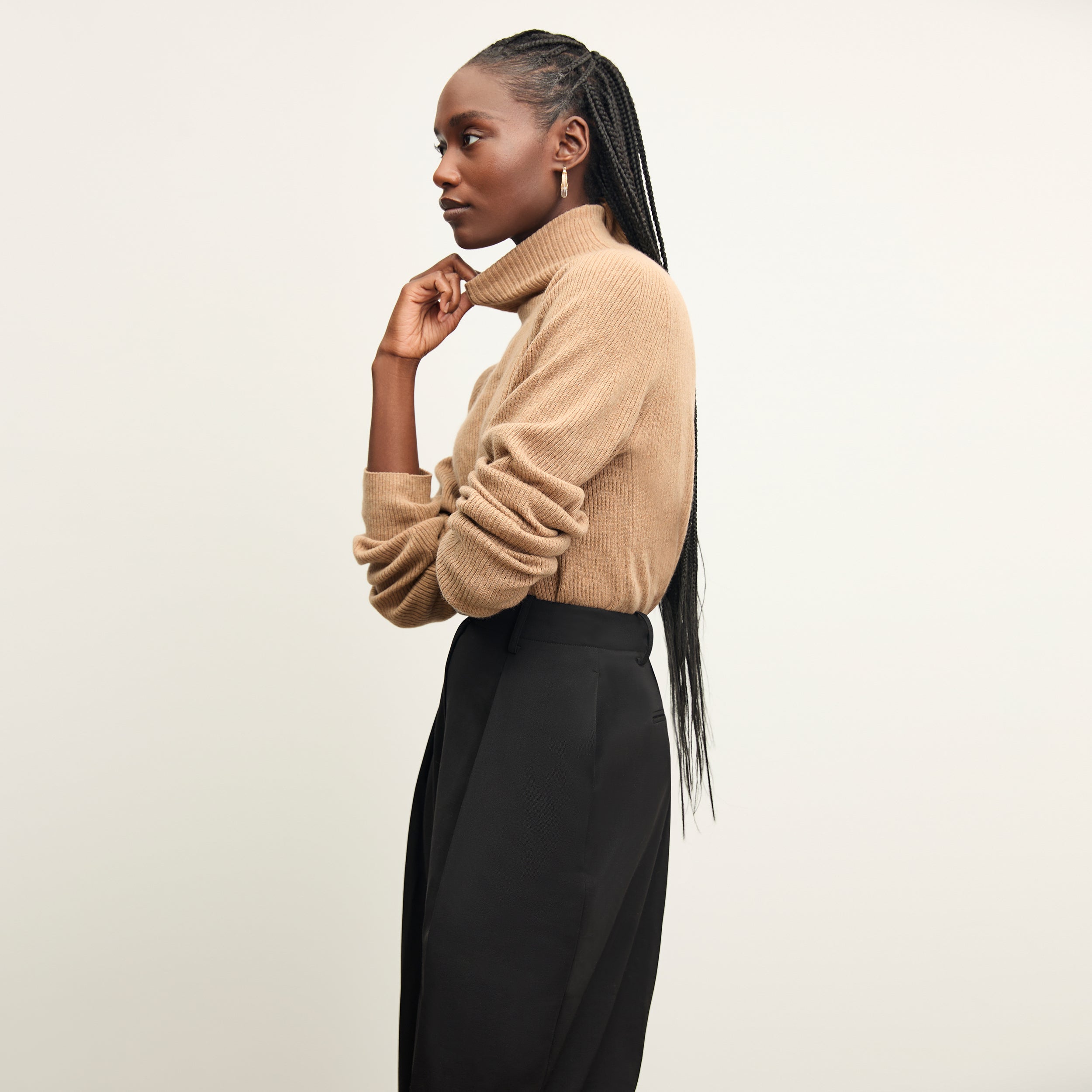 Zuri Pant Washable Wool Twill Pants for Women - Comfortable & Durable Black Trousers for Office, Travel & Casual Wear