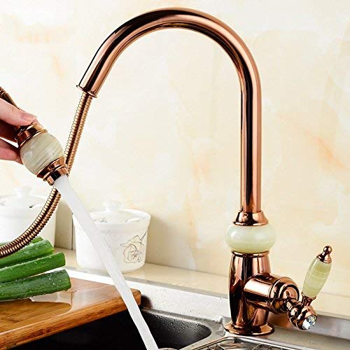 360° Swivel Pull Out Kitchen Faucet - Single Handle Stainless Steel Sink Mixer Tap with Hot & Cold Water Control - Perfect for Home, Hotel & Commercial Kitchen Use
