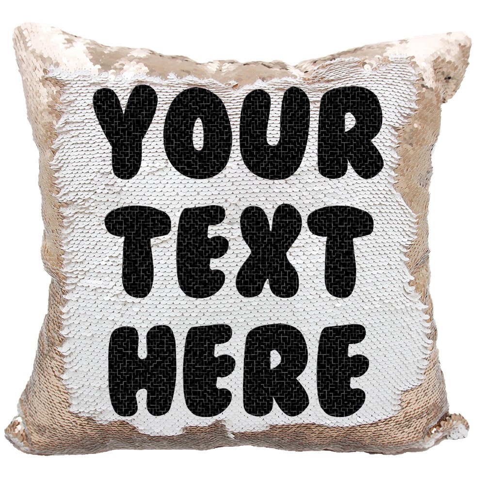 VeraFide Custom Sequin Pillow with Hidden Message - Reversible Glitter Throw Pillow Cover for Bedroom Decor, Wedding Gift, Home Accessories (White/Rose Gold) - Perfect for Couples, Christmas & Anniversary Presents