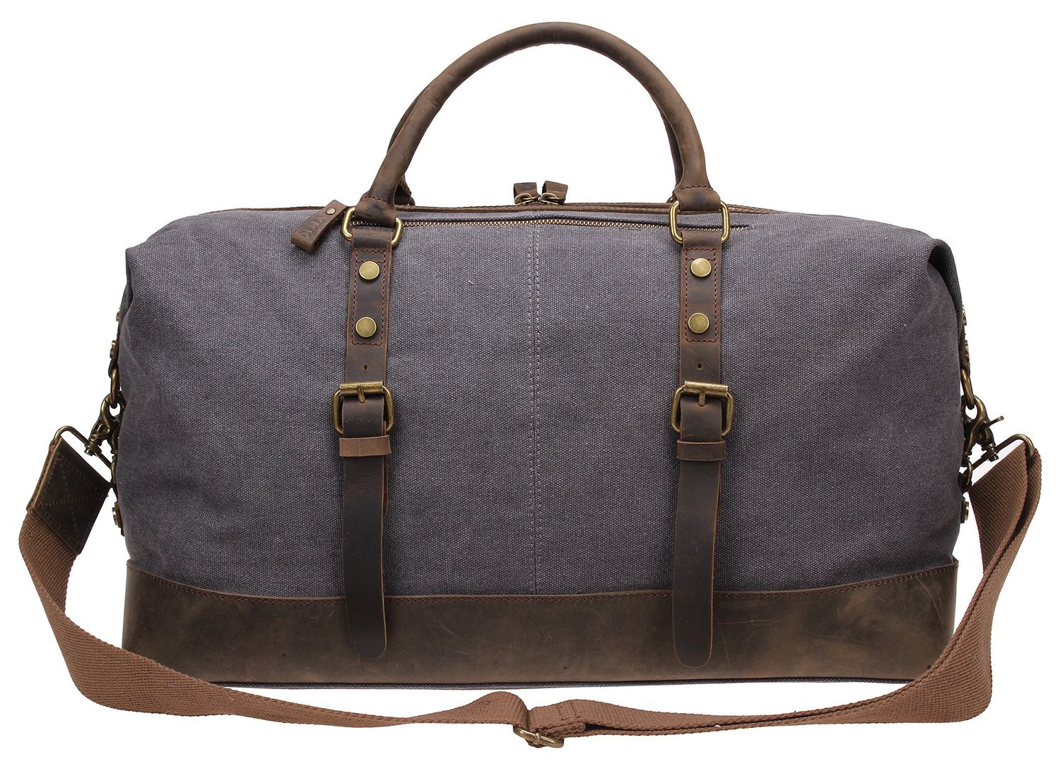 Men's Travel Gym Duffle Bag - Large Canvas Leather Tote for Weekend & Overnight Trips