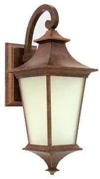 Vintage Brown Square Aluminum Wall Bracket Light - Waterproof Outdoor E27 Lantern for Front Door, Garden & Patio - American Retro Style with Stainless Steel Bracket