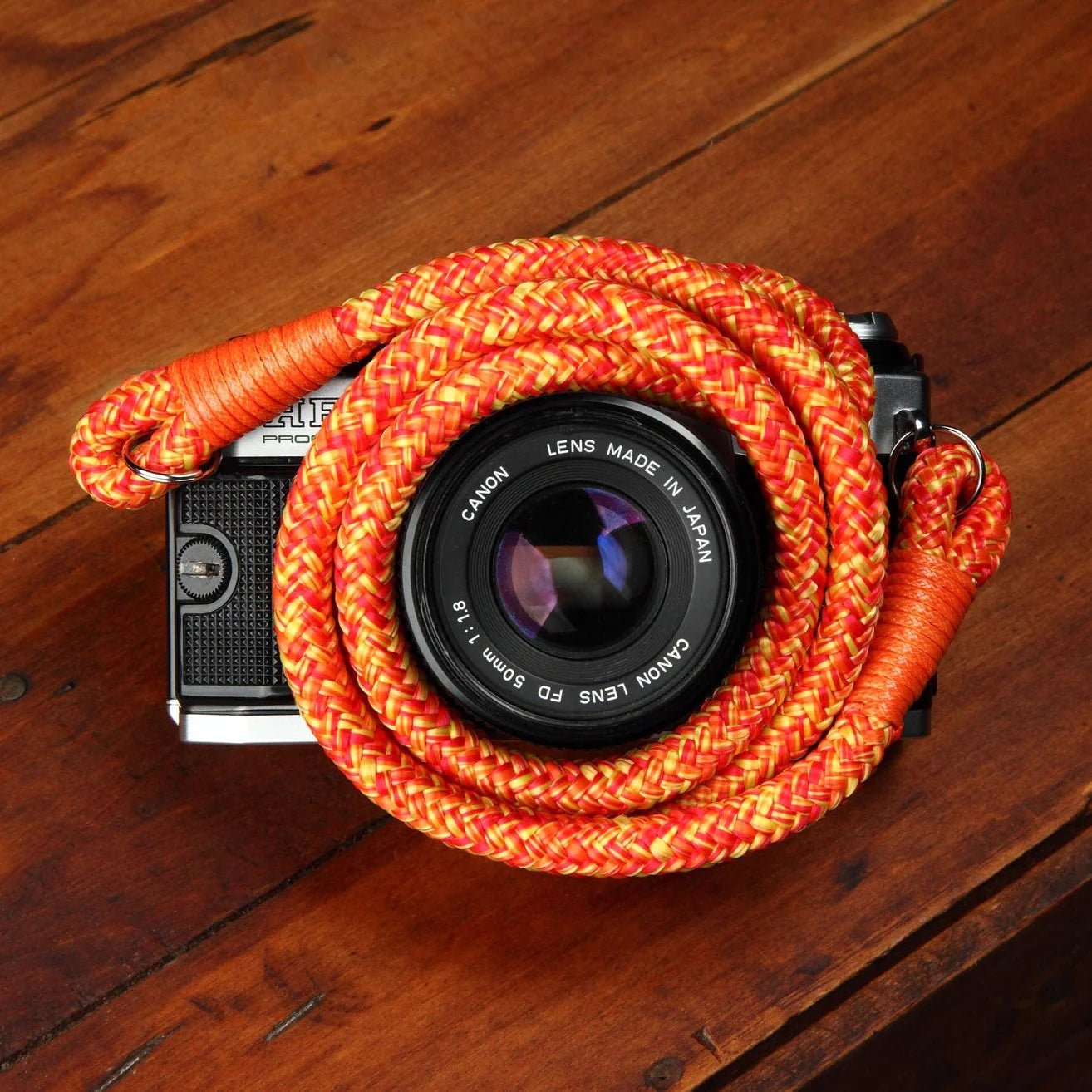 Photogenic Supply Co. Adjustable Rope Camera Strap for DSLR & Mirrorless Cameras - Sunset Color - Comfortable & Stylish Neck Strap for Travel, Photography & Outdoor Adventures