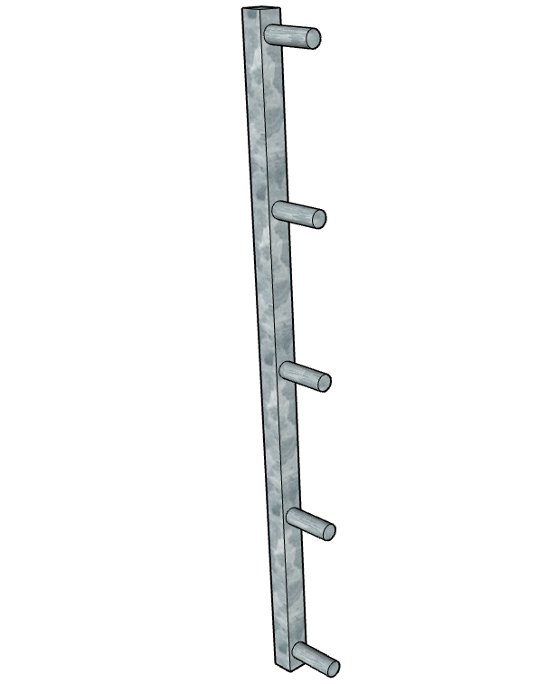 Galvanized End Fixture for 5 Rail Continuous Fencing Panels - Heavy Duty Metal Fence Post Brackets for Vinyl & Wood Fences - Perfect for Backyard, Farm & Garden Security