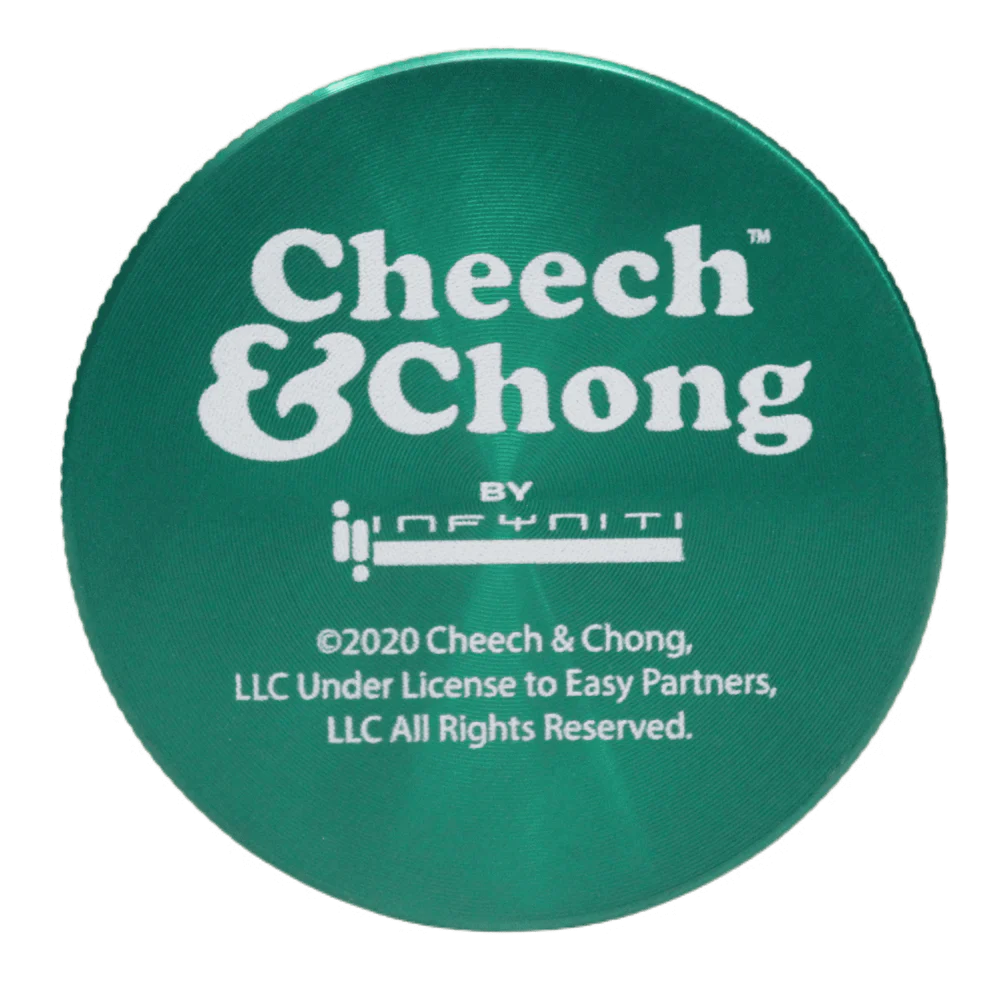 Premium Cheech & Chong 56mm 4-Piece Herb Grinder - Green | Durable Metal Spice Crusher for Fresh Herbs & Spices | Perfect for Home, Travel & Outdoor Use