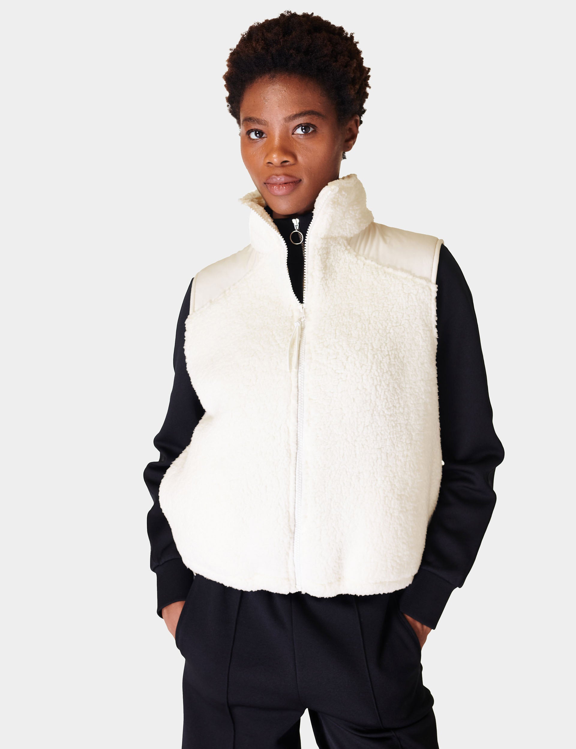 Canyon Fleece Vest for Women - Lightweight & Warm Lily White Puffer Vest - Perfect for Hiking, Camping & Outdoor Activities