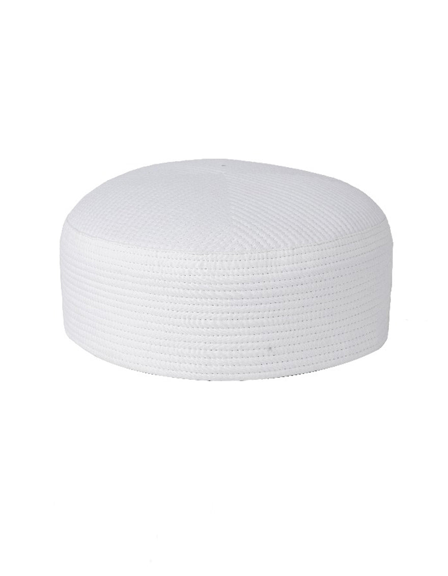 J. Junaid Jamshed Premium Blended White Cap - Stylish Cotton Prayer Hat for Men - Perfect for Islamic Prayer, Mosque Visits & Everyday Wear