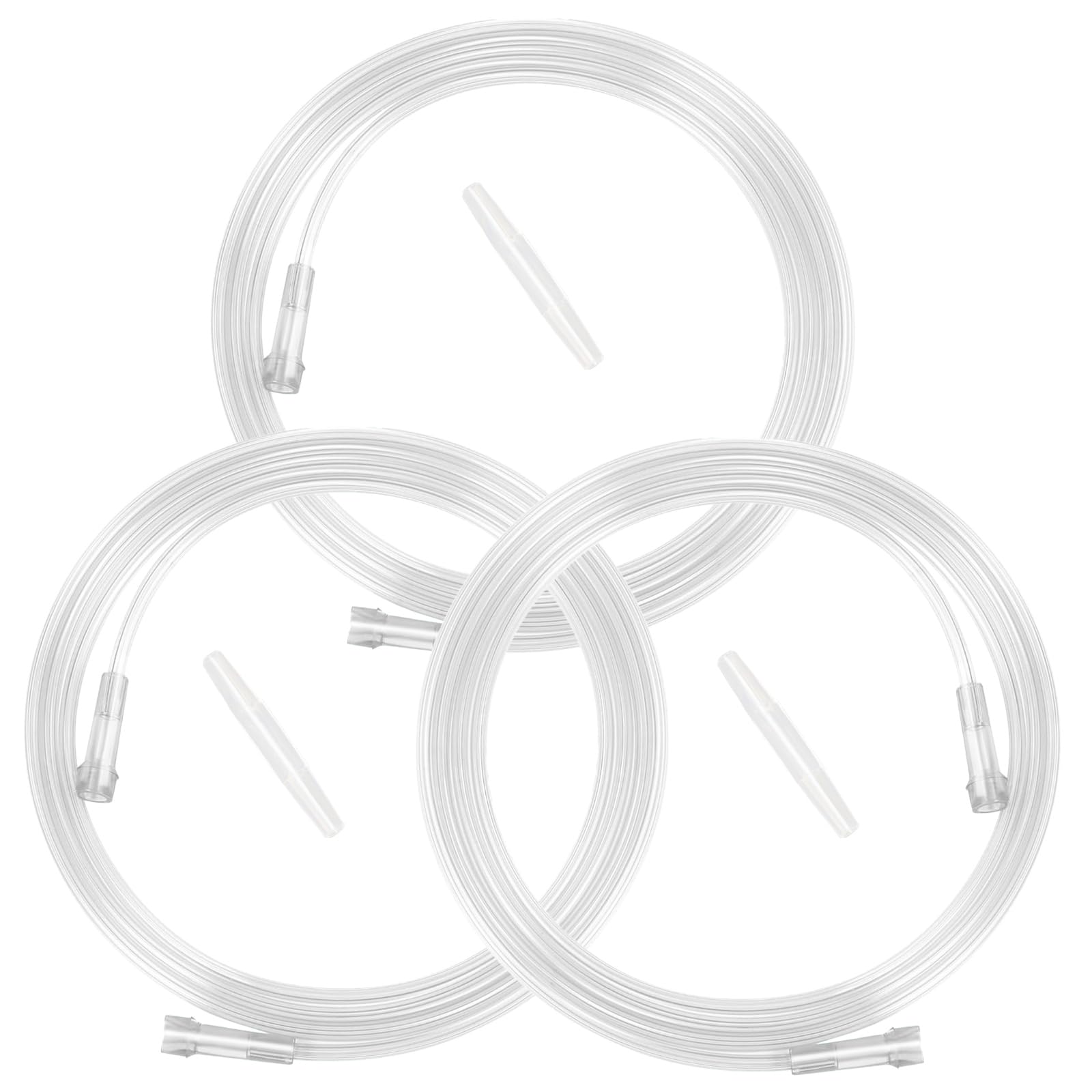 5 Foot High Flow Oxygen Tube Extension - Transparent, Crush Resistant PVC Oxygen Tubing for Medical Use (Pack of 3) - Ideal for Home Oxygen Therapy, Hospital Use, and Emergency Care