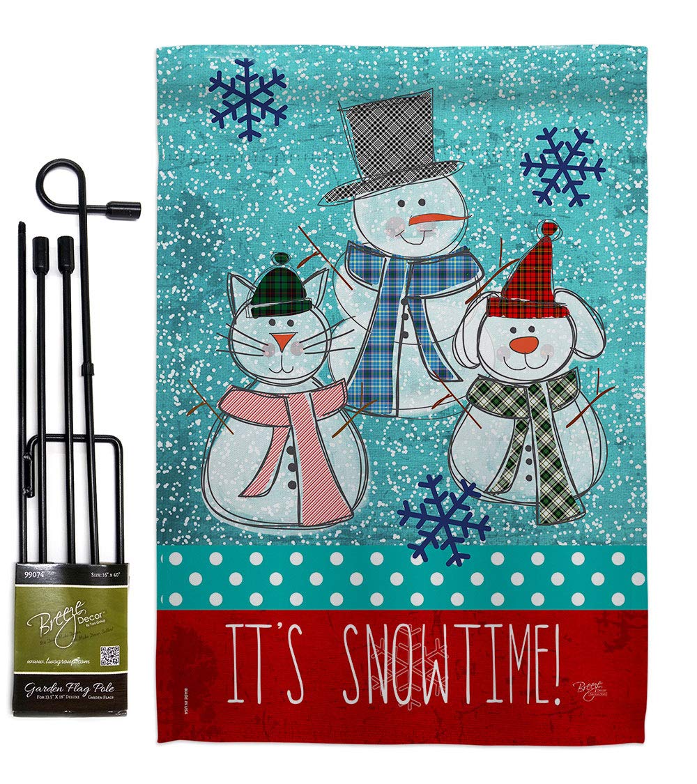Winter Wonderland Decorative Banner Pole & Garden Flag Set 13x18.5in - Outdoor Holiday Decor